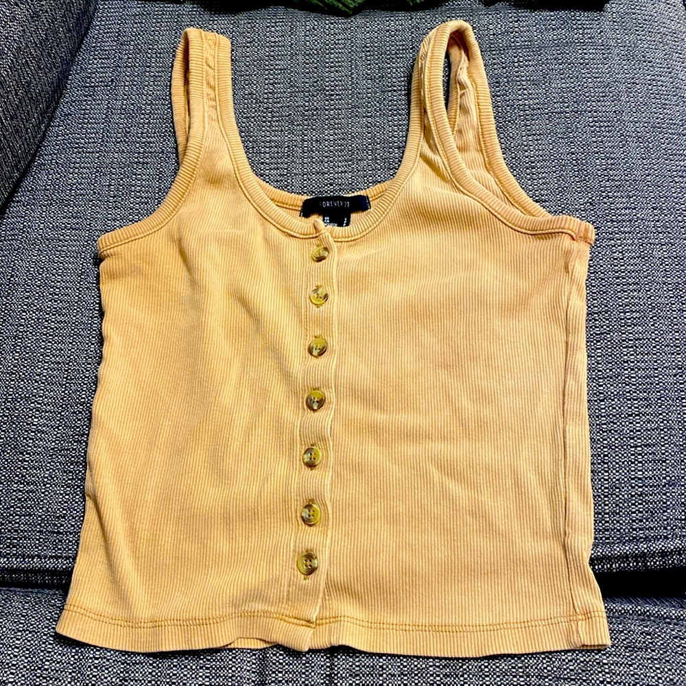 Tan Cropped Tank Top